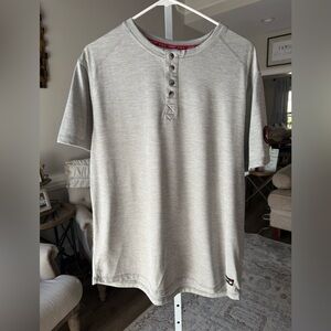 Men's Canada Goose Weather Gear Heritage Gray Henley Shirt | Size Large